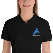 Load image into Gallery viewer, Fisher Agencies Embroidered Women&#39;s Polo Shirt (Black)
