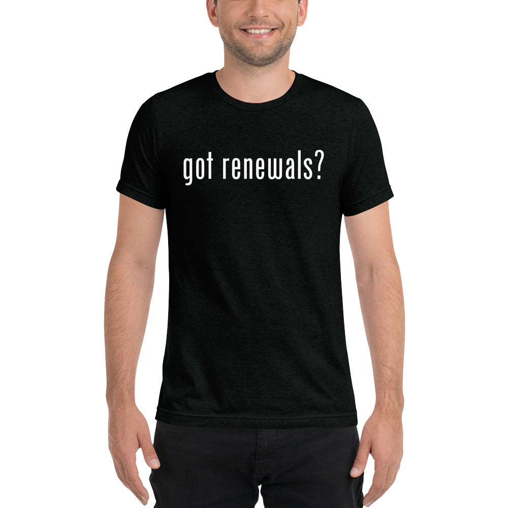 Got Renewals? Men's short sleeve t-shirt (W/ Logo)